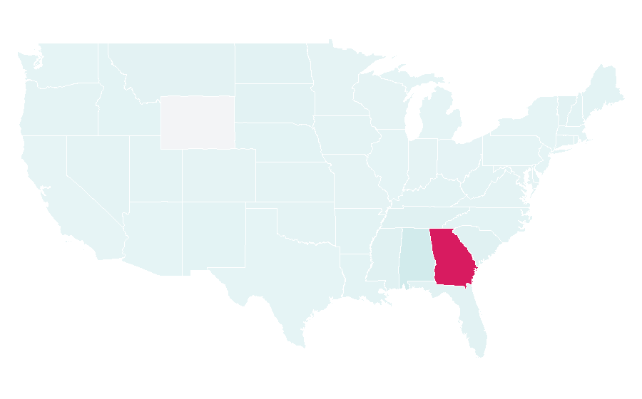 Affinity by region — University of West Georgia, United States