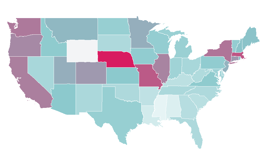 Affinity by region — Up in the Air (2009 film), United States