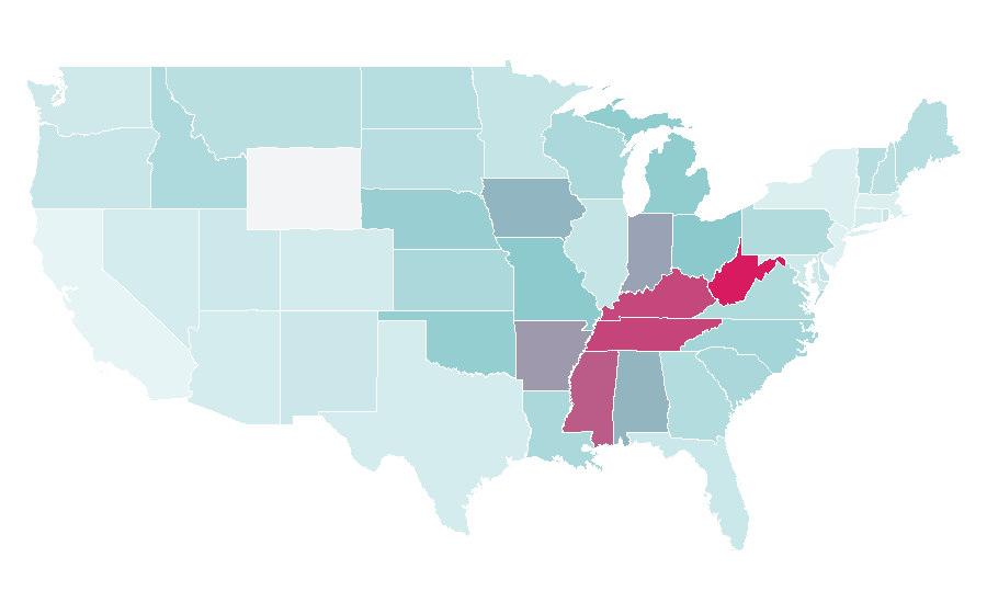 Affinity by region — Upchurch, United States