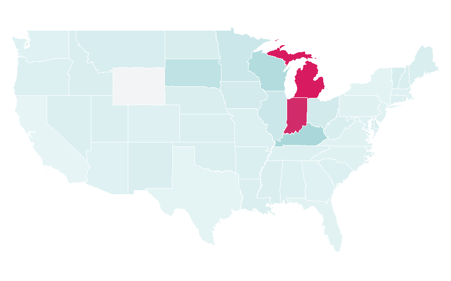 Afinidad por región — Upper Peninsula of Michigan, Estados Unidos
