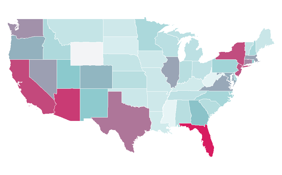 Affinity by region — Úrsula Corberó, United States