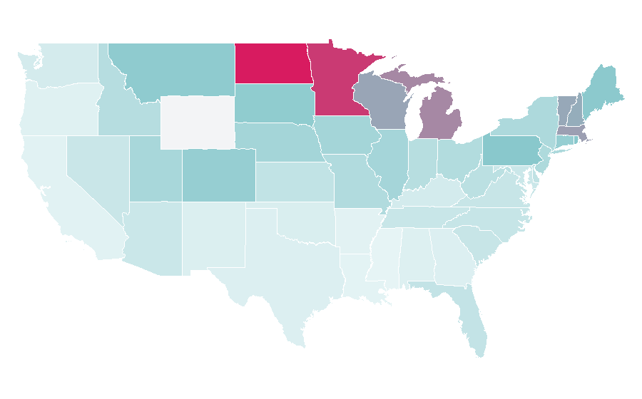 Affinity by region — USA Hockey, United States