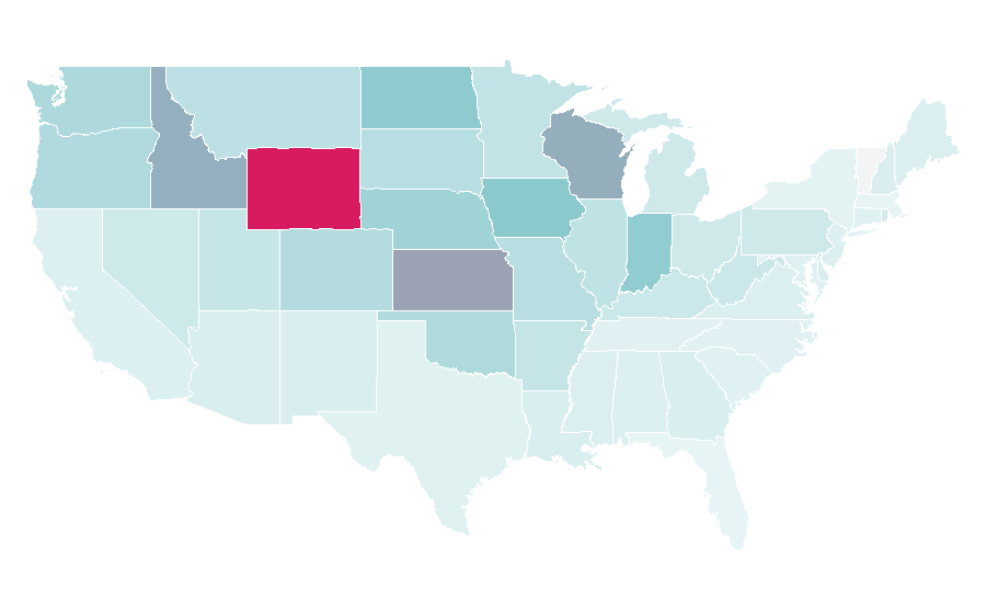 Affinity by region — USA Wrestling, United States