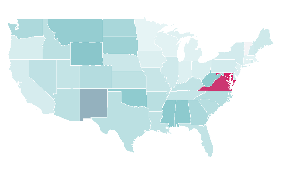 Affinity by region — USAJobs, United States