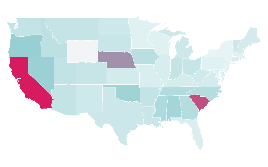 Affinity by region — USC Trojans, United States