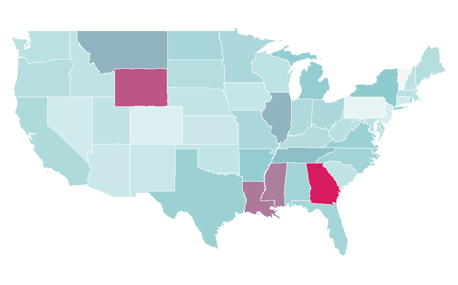 Affinity by region — User experience design, United States