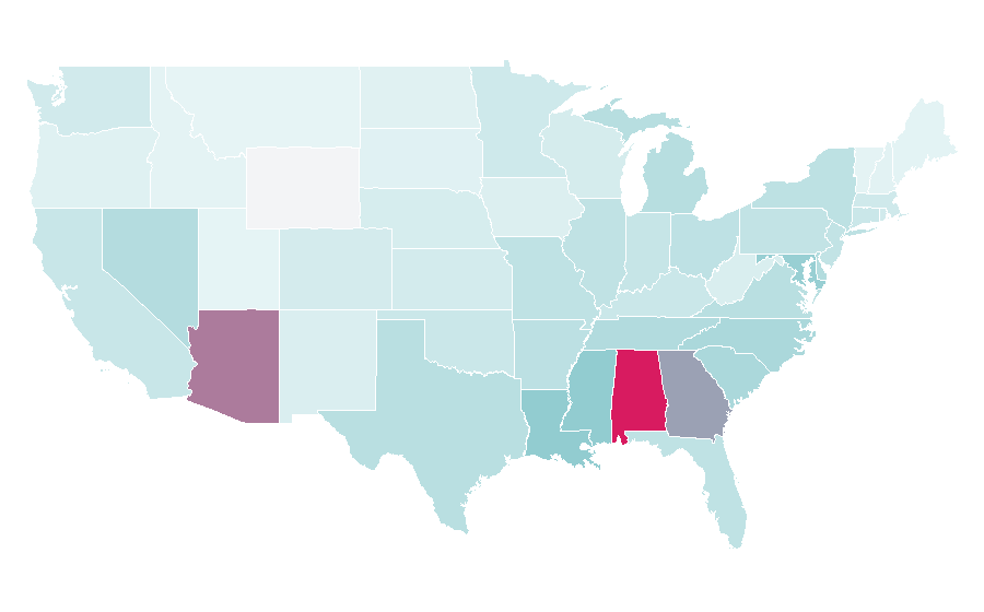 Affinity by region — Usher (entertainer), United States