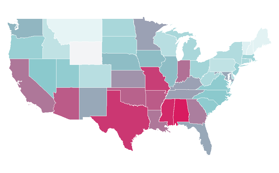 Affinity by region — V8 (beverage), United States