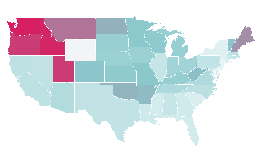 Affinity by region — Valheim, United States