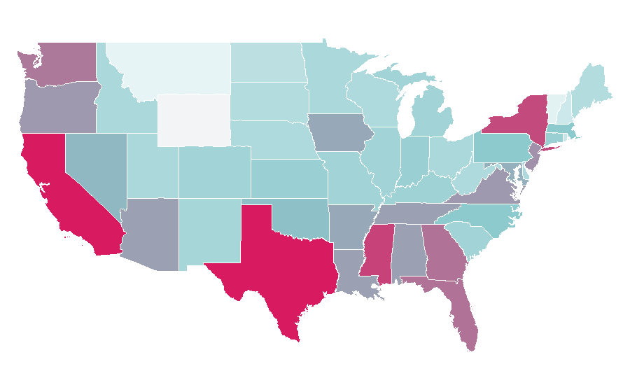 Affinité par région — Van, États-Unis