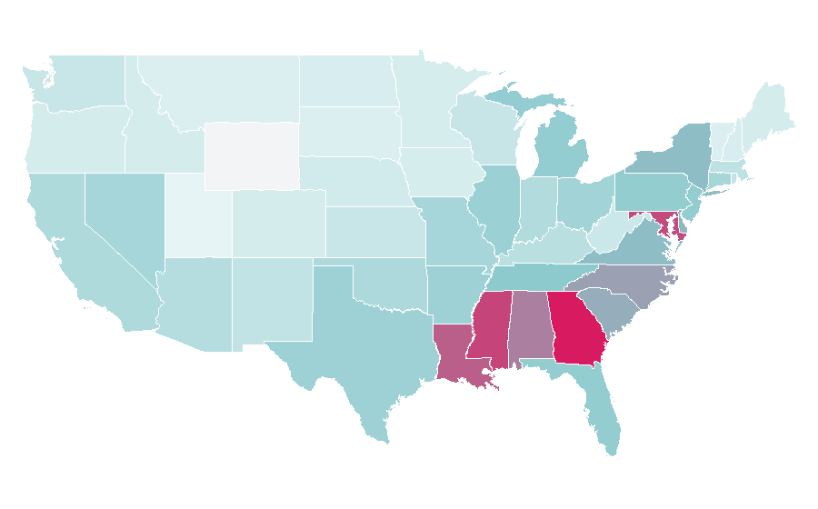 Affinity by region — vanessa williams, United States