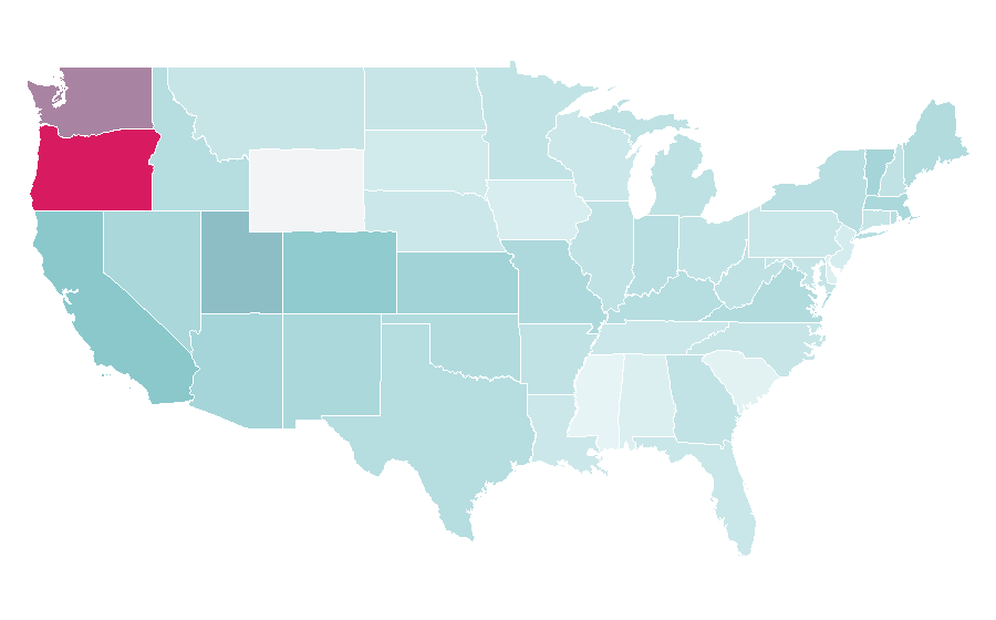 Affinity by region — Vaporwave, United States