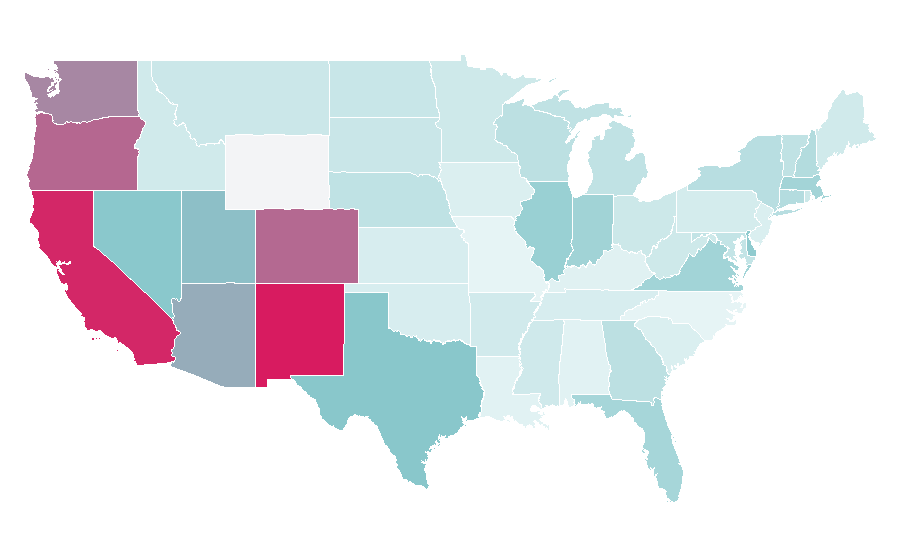 Affinity by region — VCA Animal Hospitals, United States