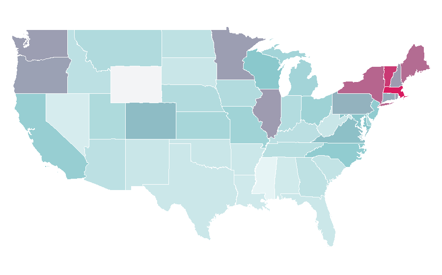 Affinity by region — Veep (TV series), United States
