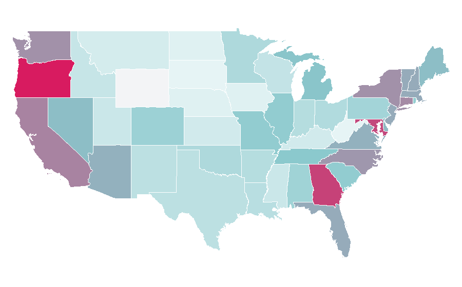 Affinity by region — Vegan cheese, United States