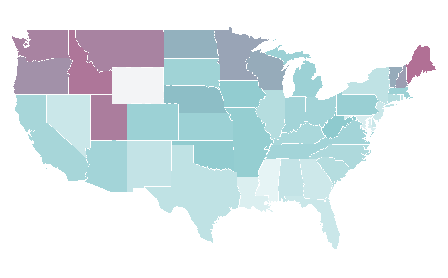 Affinity by region — Vegemite, United States