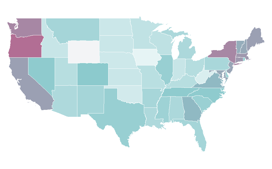 Affinity by region — Veggie burger, United States