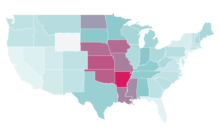 Affinity by region — Velveeta, United States