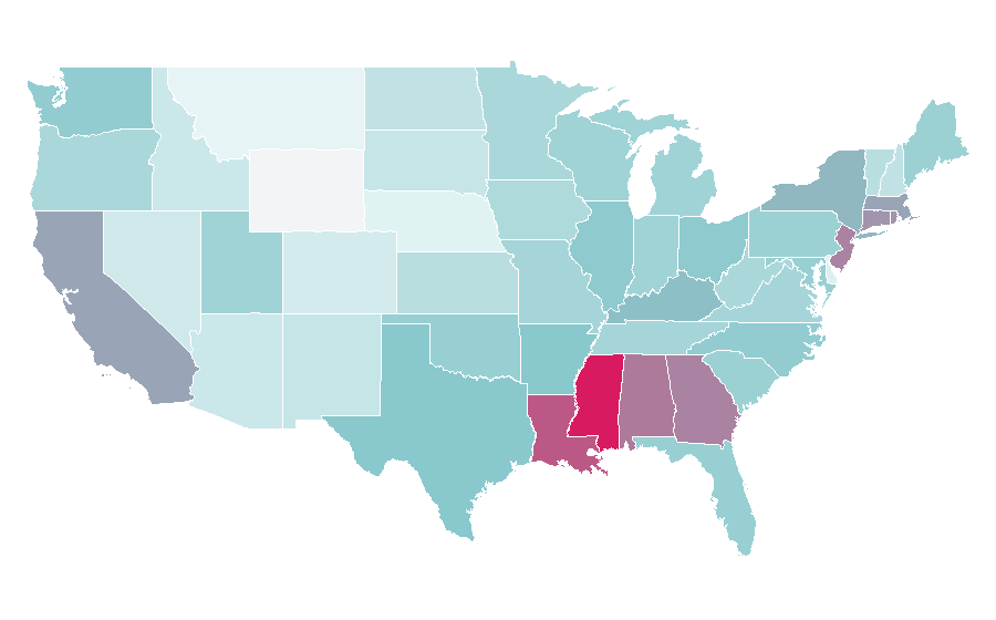 Affinity by region — Veneer (dentistry), United States