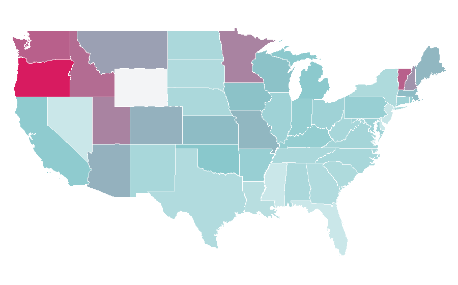 Affinity by region — Veronica Mars, United States