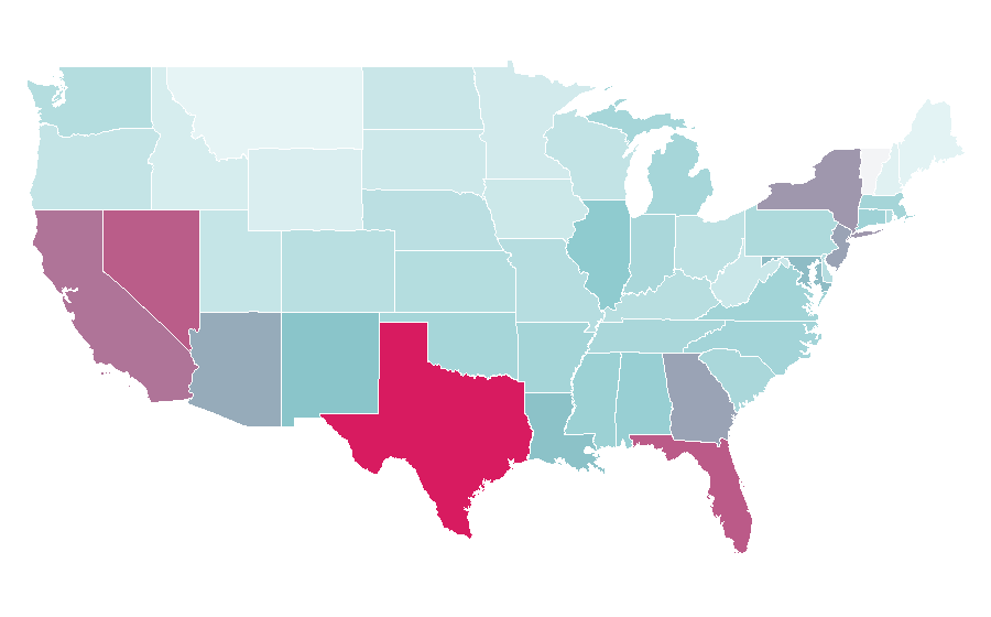 Affinité par région — Versace, États-Unis