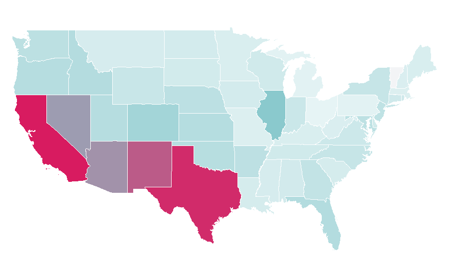 Affinity by region — Vicente Fernández, United States