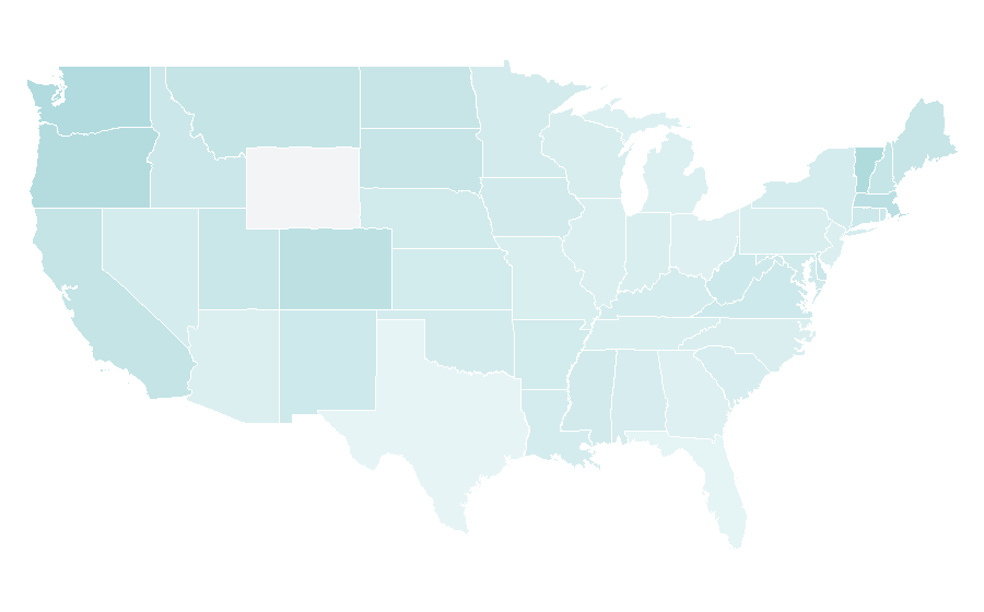 Affinity by region — Victoria University of Wellington, United States