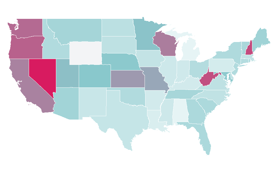Affinität nach Region — Video production, USA