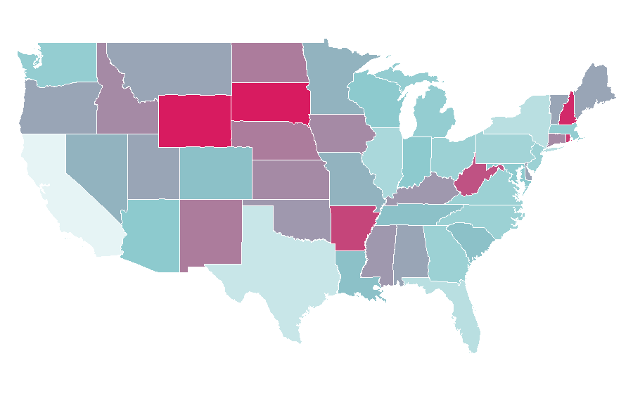 Affinity by region — Video rental shop, United States