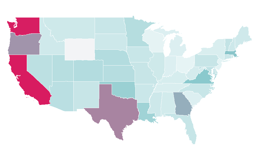 Affinity by region — Vietnamese alphabet, United States