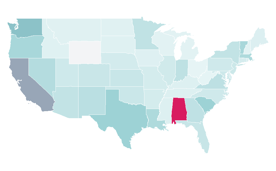 Affinity by region — Vietnamese cuisine, United States