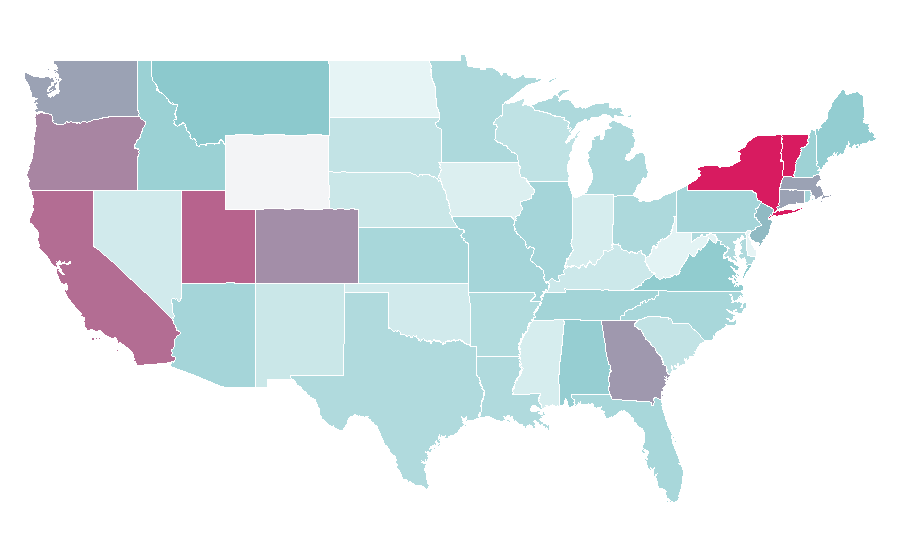 Affinity by region — Vimeo, United States