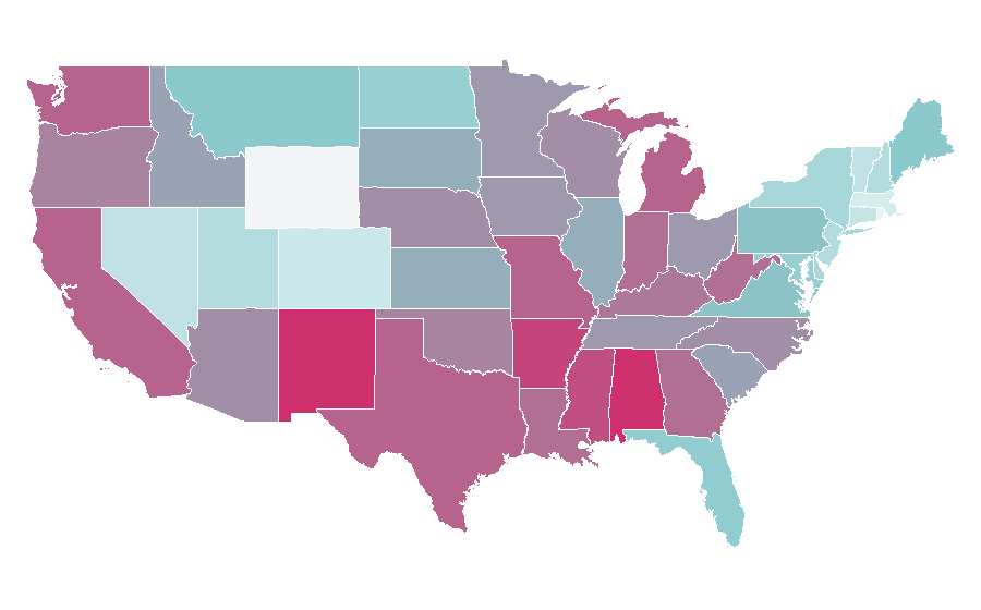 Affinité par région — Vinegar, États-Unis