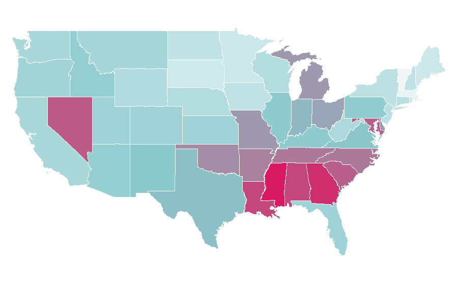 Affinity by region — Ving Rhames, United States