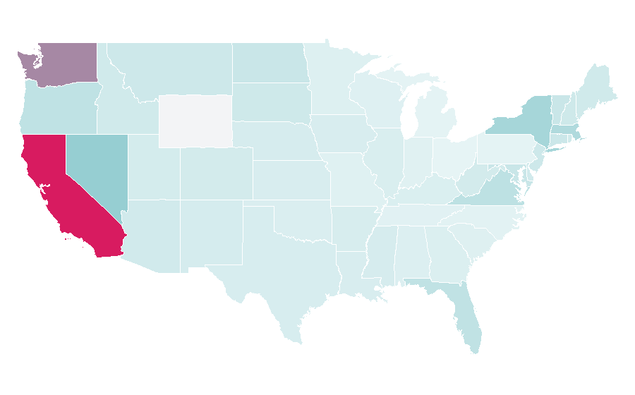 Affinity by region — Virgin America, United States