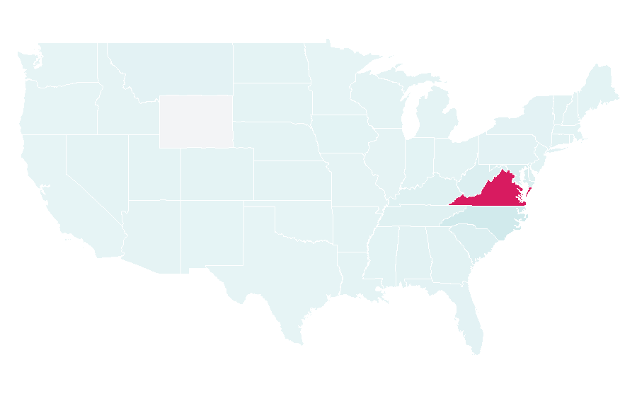 Affinity by region — Virginia Cavaliers men's basketball, United States