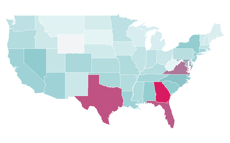 Affinity by region — Virtual assistant, United States