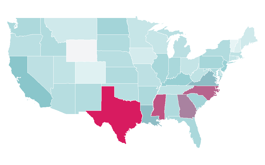 Affinität nach Region — Virus, USA