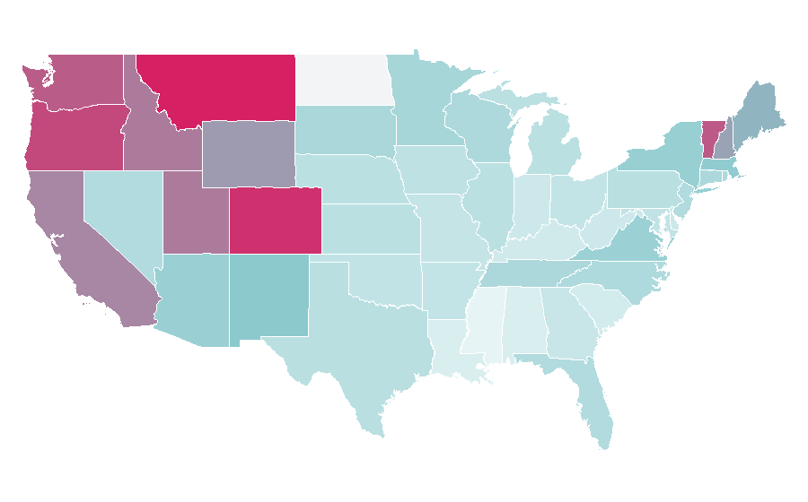 Affinity by region — Vivobarefoot, United States