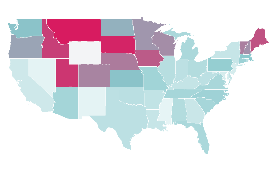 Affinity by region — Vizsla, United States