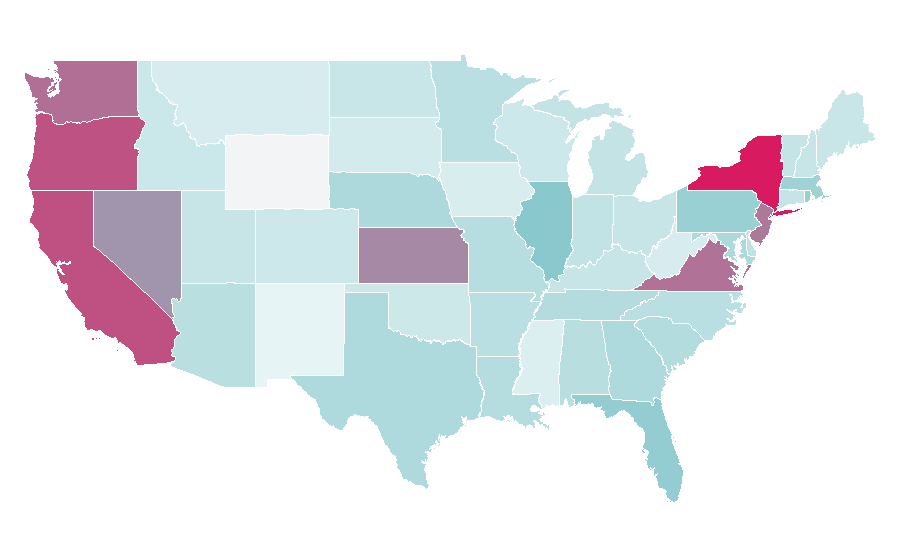 Affinity by region — VK (social network), United States