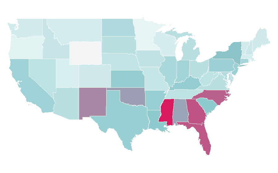 Affinity by region — Vocabulary, United States
