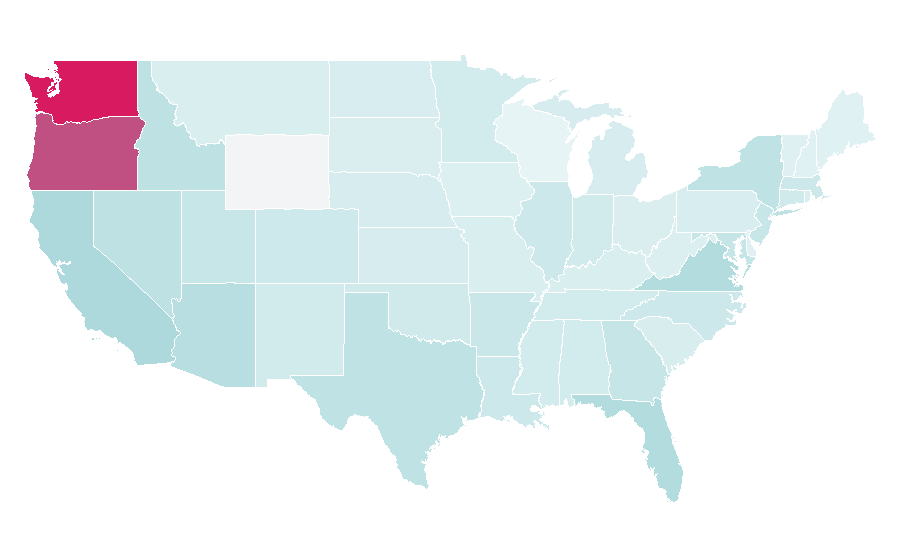 Affinity by region — Voetbal International, United States
