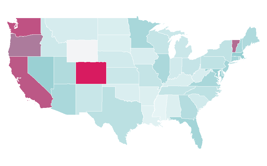Affinity by region — Volkswagen ID.4, United States