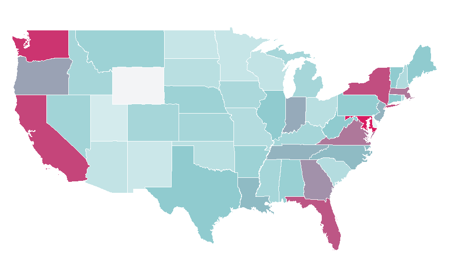 Affinity by region — Volunteer fire department, United States