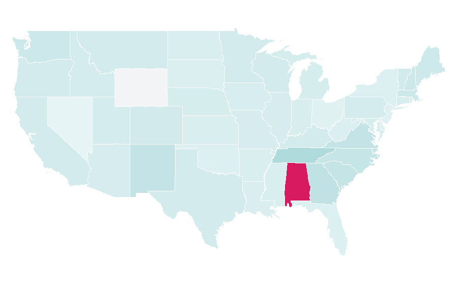 Affinity by region — Vulcan (Star Trek), United States