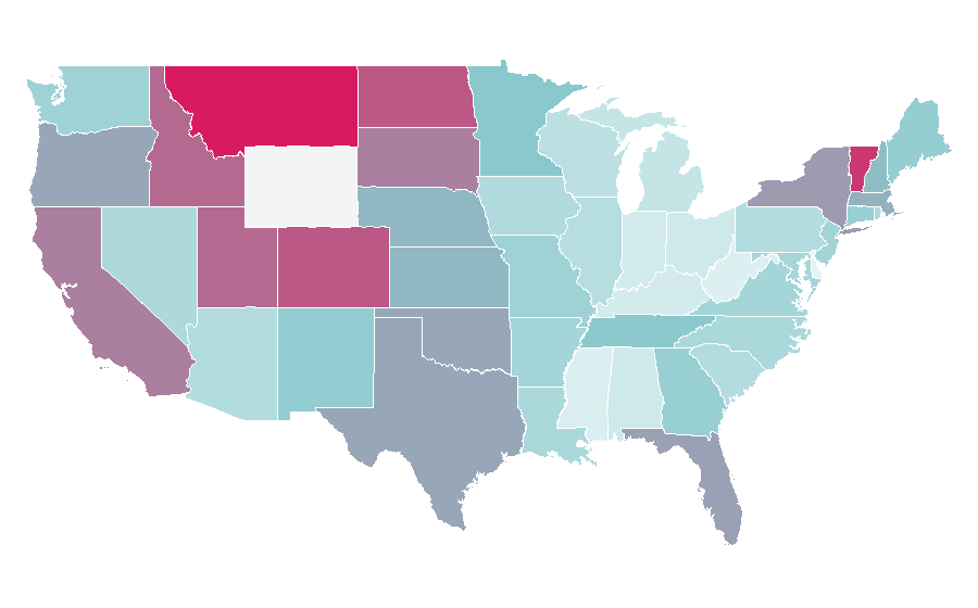 Affinity by region — W9 (TV channel), United States