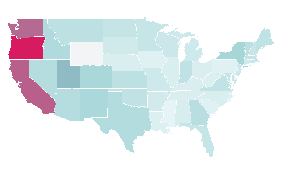 Affinity by region — Wacom, United States