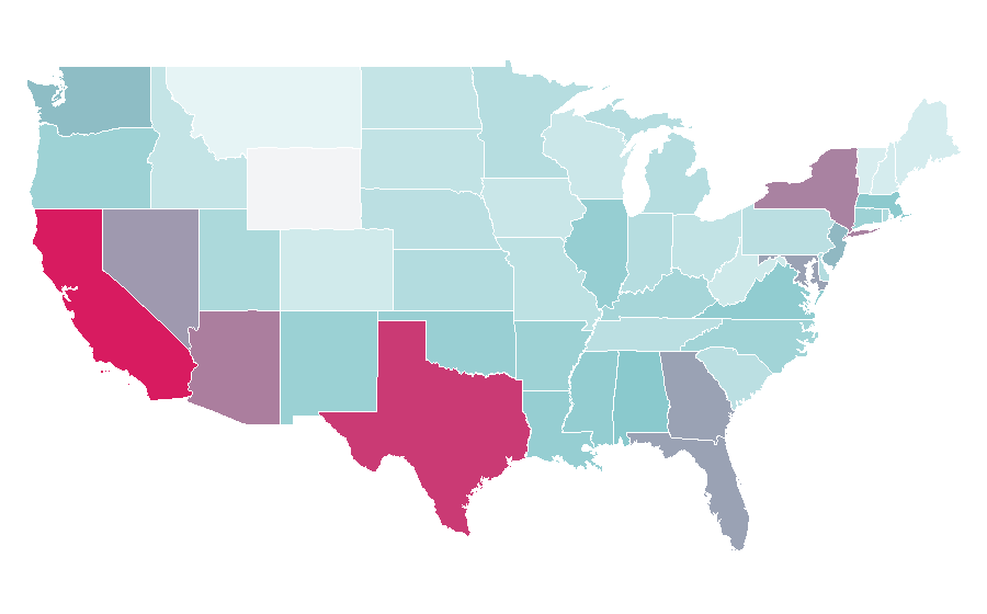Affinité par région — Waist, États-Unis