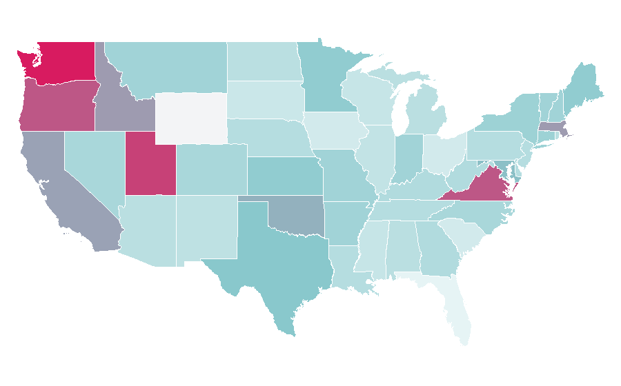 Affinity by region — Waistcoat, United States